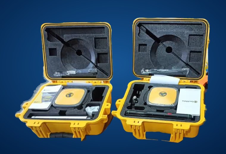 Infra Core Civil's RTK GNSS base and rover receivers in their cases